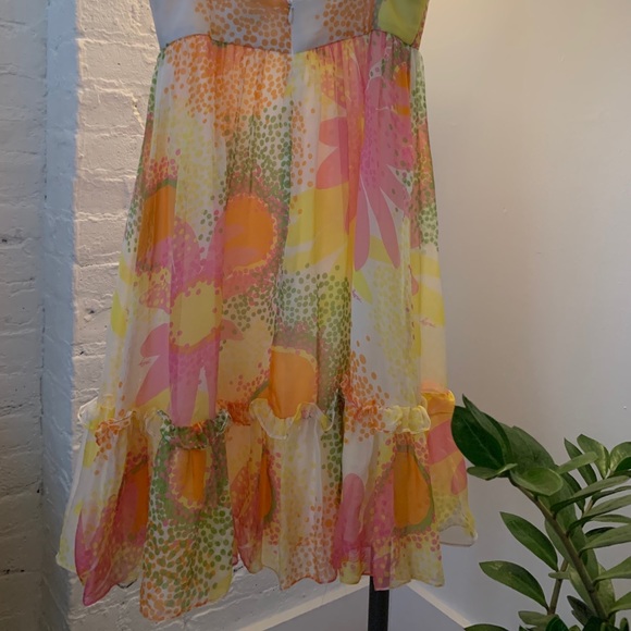 Milly Floral Silk Chiffon Dress - Size 2 - Picture 7 of 10